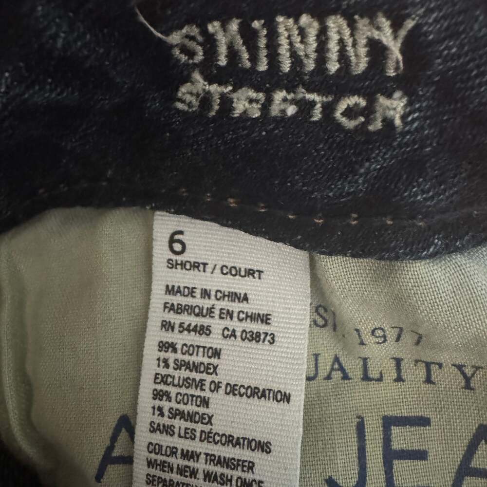 American Eagle Women's Skinny Super Stretch Dark Wash Jeans Size 6 - Picture 5 of 5